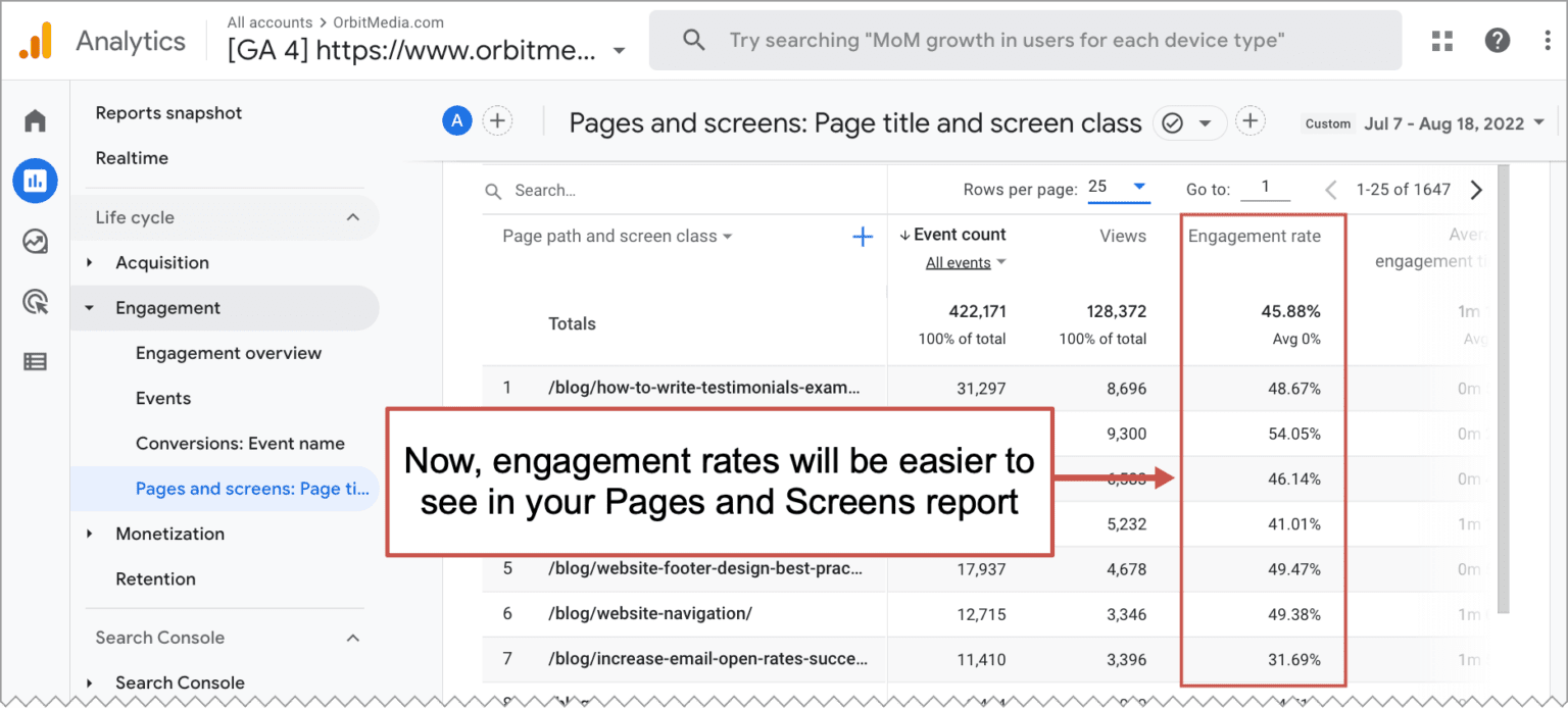 Engagement Rate In GA4: 15 Ways To Improve Engagement Rates | Orbit ...